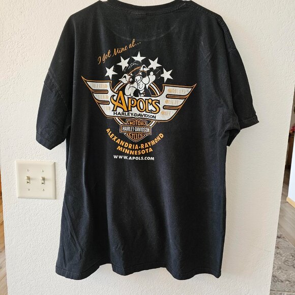 Harley Davidson Tee Shirt Men's 3XL - Short Sleeves - Black With Logo - APOL'S - Picture 4 of 6